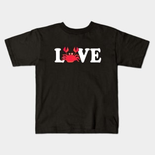 I Love Crabs Cute Crabbing Crab Costume Seafood Crab Lover Kids T-Shirt